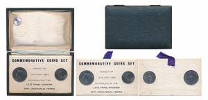 1964 Uncirculated set, Birth Anniversary of Jawaharlal Nehru, set of 2, 50p and 1 Rupee. I