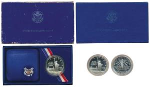 United States, Silver Dollar, 26.73g, 1986, Statue of Liberty on Eliis Island, obv. The St