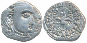 Guptas, Skandagupta (455-480 AD), Silver Drachma, 2.41g, Madhyadesha type, obv. bust of th