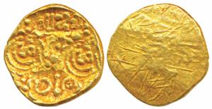 Chalukyas of Kalyana, Jayasimha II Jagadekamalla (AD 1015-1043), Gold Pagoda, 3.48g, Punch