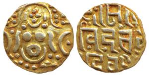 Gahadavalas of Kanauj, Govinda Chandradeva (1114-1154 AD), Base Gold 4 ½ Masha, 3.88g, obv