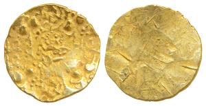 Kalachuris of Kalyana, Bijjala (1156-1168 AD), Gold Pagoda, 3.75g, central punch comprisin