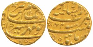 Aurangzeb, Gold Mohur, 10.89g, Dar-us-Sultanate Lahore Mint, AH 1110/42 (KM 315.31). Very 