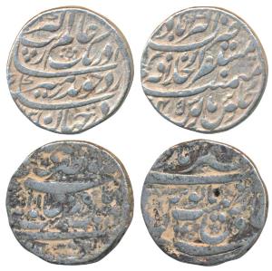 Aurangzeb, Silver Rupee (2), 11.44g, Zafarabad Mint, AH 1070/Ahd, with emperor’s full name
