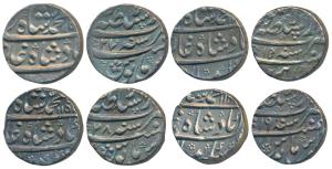 Muhammad Shah, Silver Rupee (4), Dar-us-Sultanate Lahore Mint, AH 114X/19, 115X/27, 1158/2