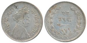 Sayaji Rao III, Silver Rupee, 11.28g, Broad flan, VS 1949, (KM Y36). Extremely Fine.
