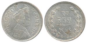 Sayaji Rao III, Silver Rupee, 11.34g, Broad flan, VS 1949, (KM Y36). Minor scratches in th