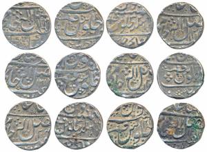 Mahadji Rao & Daulat Rao, Silver Rupee (6), Dar ul Fath Ujjain Mint, different dates, in t
