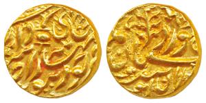 Sumer Singh (VS 1968- 1975; 1911-1918 AD), Gold Mohur, 11.02g, with the name of Edward VII