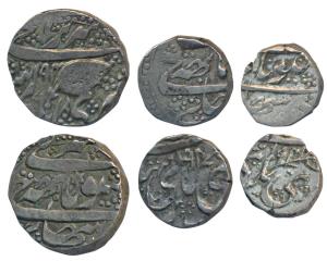 Gulab Singh (VS 1903-1913; 1846-1856 AD), Silver Rupee, ½ and ¼, 10.81g, 5.33g & 2.7g, Sri