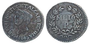 Goa, Maria II (1834-1853 AD), Silver ½ Pardao (150 Reis), 2.47g, 1846, the last digit re-e