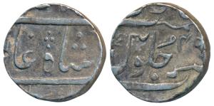 Surat Mint, Silver Rupee, 11.5g, in the name of Shah Alam II, RY 49 (unlisted in KM). The 
