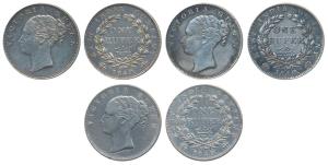 Victoria Queen, Silver Rupee, 1840, continuous legend, Calcutta Mint. Very Fine+ to About 