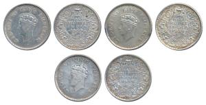 George VI, Silver ½ Rupee (3), 1939, Bombay Mint (2), Calcutta Mint (1). Very Fine. (3)