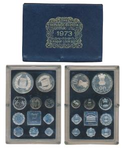 1973 Proof Set, Grow More Food, set of 10, 1 Paisa to Rupees 20. In immaculate condition, 