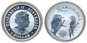 Australia, Elizabeth II, Silver 1 Dollar, 31.1g, 2023, Australian Kookaburra Series, rev. 