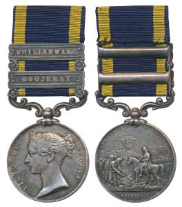Punjab Medal, Victoria, Silver, 1848-1849, obv. Victoria young head, rev. Sir Walter Gilbe
