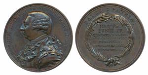 Great Britain, George III, Bronze, Death of the King in 1820, obv. armoured and draped bus