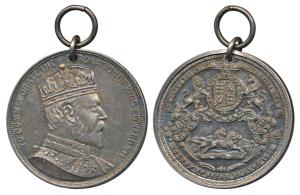 Edward VII Coronation Medal, Silver, obv. bust of the ruler to right, rev. coat of arms wi