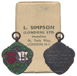 United Kingdom, North Middlesex and Herts Cycling Association, Bronze with Green Enamel Me