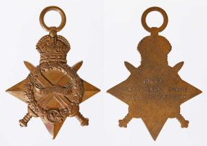 First World War, 1914-15 Star Medal, Bronze, awarded to No. 67 Havaldar Kala Singh 23 Pesh