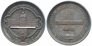 St. Xavier's High School, Silver Medal, 75.5g, Ahmedabad, 1949 rev. in memory of Mr. C. O.