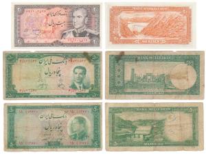 Iran, 20, 50 (3), 100 (3), 200, 500 (2)1000 and 10000 Rials of different varieties and sig