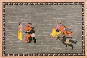 In the Harivamsa Purana, the demons Madhu and Kaitabha, believed to have originated from V