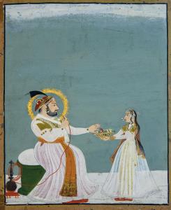 Provenance: Mehra Arts Palace, Red Fort, Delhi. paper<br/>In this scene of sumptuous refin