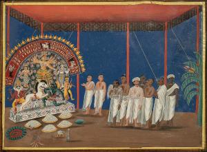The autumnal worship of the Great Goddess, held annually, forms the subject for an elabora