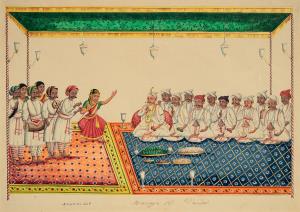 Inscribed in Tamil and English: Marriage (2) Pandal<br/>These fascinating vignettes of the