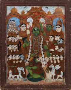 The Coronation of Rama is one of the most popular subjects in South Indian painting. The h