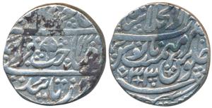 Shah Alam II, Silver Rupee, Shahjahanabad mint, AH 1205/33 umbrella as mint mark (KM 709).