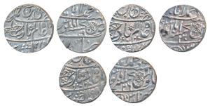 Muhammadabad Banaras Mint, Silver Rupee (5), in the name of Shah Alam II, fish, sun-burst 