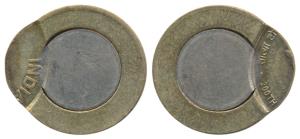 Bi-metal Rupees 10, Error, 80% off centre, Tatya Tope issue. Uncirculated, Rare.