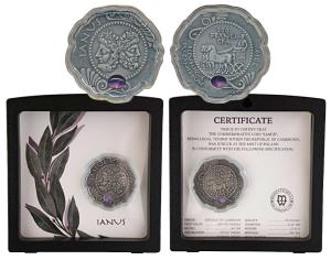 Cameroon, Silver 500 Francs, 16.55g, 2019, Janus, obv. Standing man in quadriga pulled by 