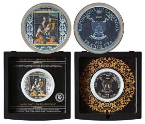 Cameroon, Silver 500 Francs, 17.50g, 2020, 500th Anniversary of Death of Raphael Series, o