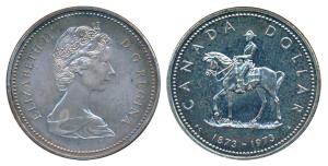 Canada, Elizabeth II, Silver Dollars, 1973, 100th Anniversary of the Royal Canadian Mounte
