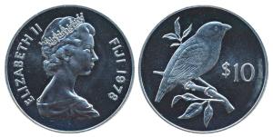 Fiji, Elizabeth II, Silver 10 Dollars, 28.28g, 1978, Conservation, obv. Bust of Elizabeth 