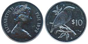 Fiji, Elizabeth II, Silver 10 Dollar, 28.28g, 1978, Conservation, obv. Bust of Elizabeth I