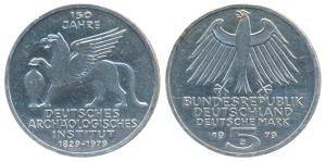 Federal Republic of Germany, Silver 5 Deutsche mark, 11.2g, 1979, 150th Anniversary, Germa