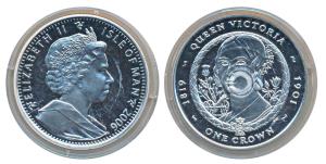 Isle of Man, Silver 1 Crown, 28.2g, 2006, Queen Victoria, obv. Bust of Queen Elizabeth II;