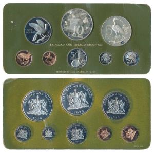 Trinidad and Tobago, Proof set, set of 8, 1 cent to 10 Dollars, 1975. Proof, without outer