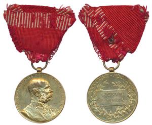 Austria, Jubilee Medal, Gold gilt on copper, 1898, obv. bust of Emperor Franz Joseph, rev.