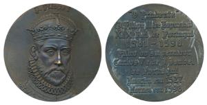 Indo Portuguese Monarchs, Bronze Medal, Filipe I (1581-98); rev. his life events. (ref. Va