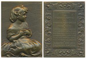 Sir Joshua Reynolds, Bronze, 208g, the famous English painter, obv. his famous painting Th