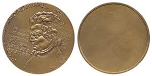 Wolfgang Amadeus Mozart (1756-91), Austrian Composer, Bronze Medallion, obv. portrait with