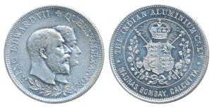Edward VII Coronation Medal, Aluminium, 1902, obv. conjoined bust of Edward VII and Queen 