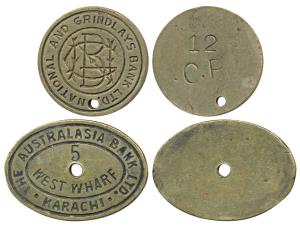 National and Grindlays bank Ltd., Cash withdrawal Token, (the bank merged with the ANZ Ban