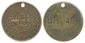 Standard Bank Ltd. Cash withdrawal Token, Pre- 1947 Issue. (This Bank merged with the Char